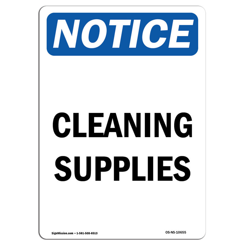 SignMission Osha Notice Cleaning Supplies Sign Wayfair